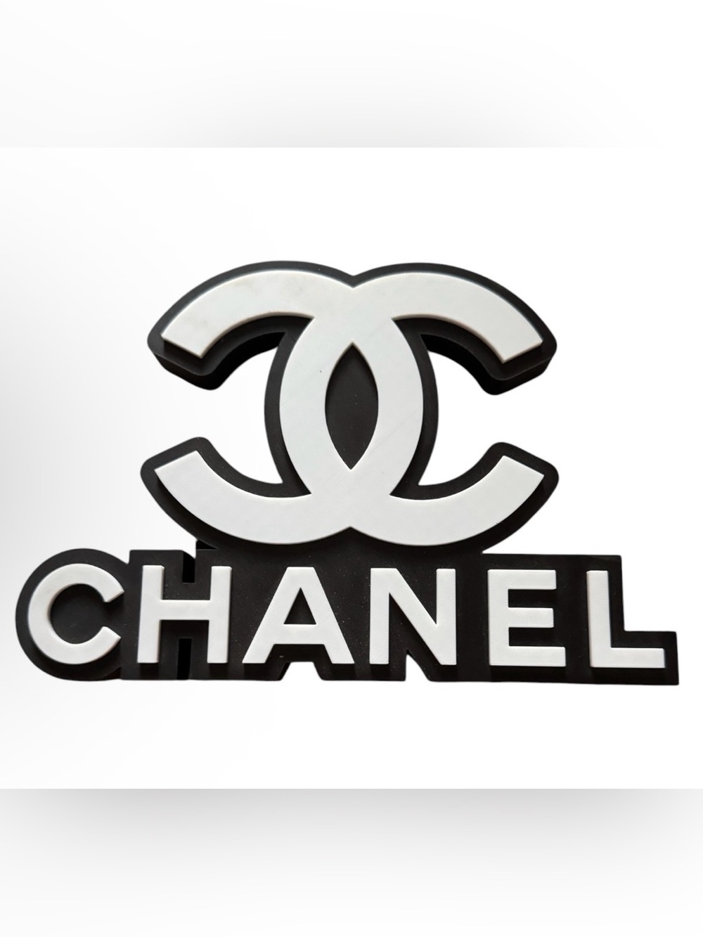 3D Printed Fashion Sign, nwot. Black and white